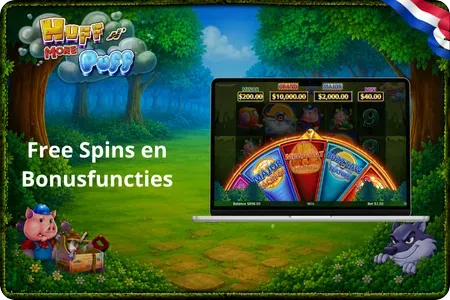 Huff N More Puff bonuswiel en free spins functies in de demo