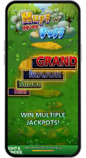 Jackpot niveaus overzicht in de Huff N More Puff slot